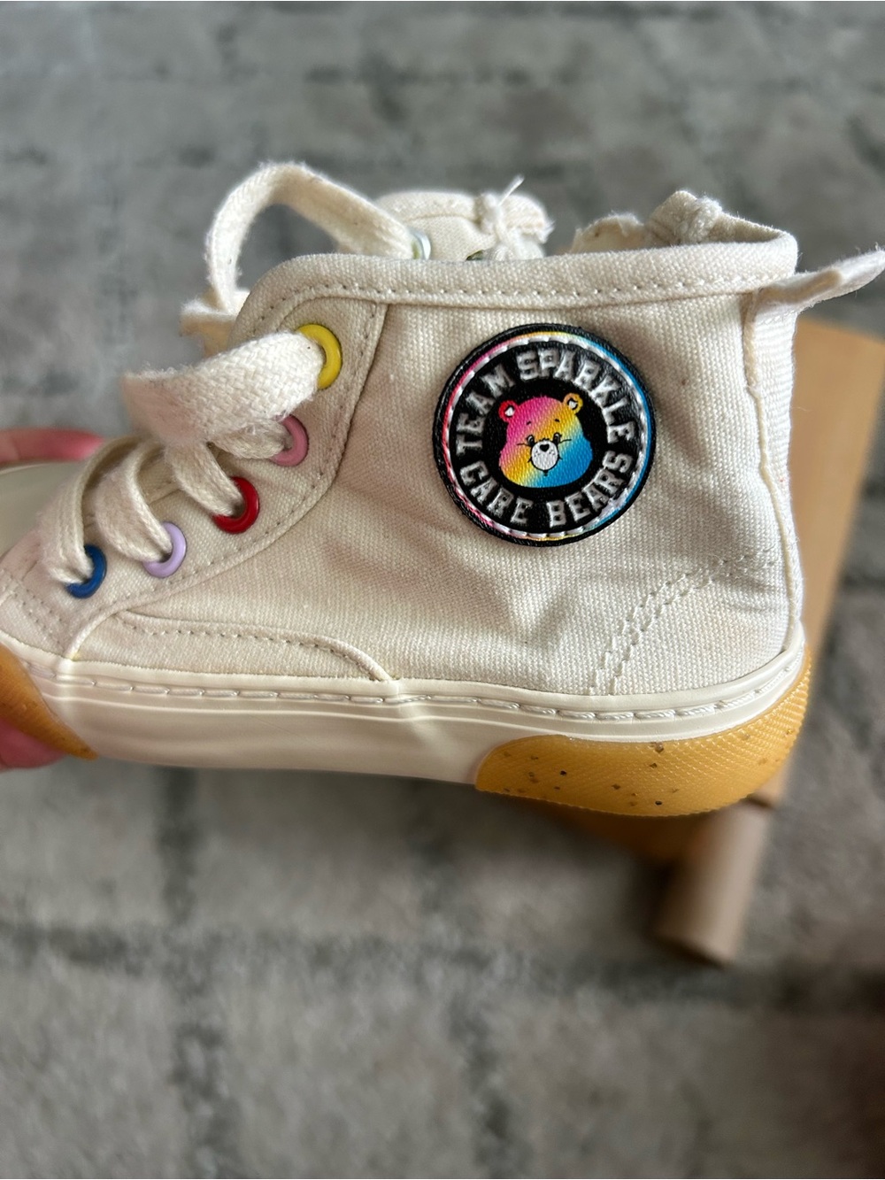 Kids Zara Limit Edition Care Bear Canvas High-Top Sneakers